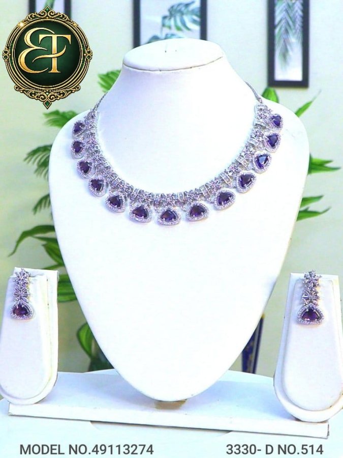 Regal Amethyst Halo Necklace & Drop Earrings Set